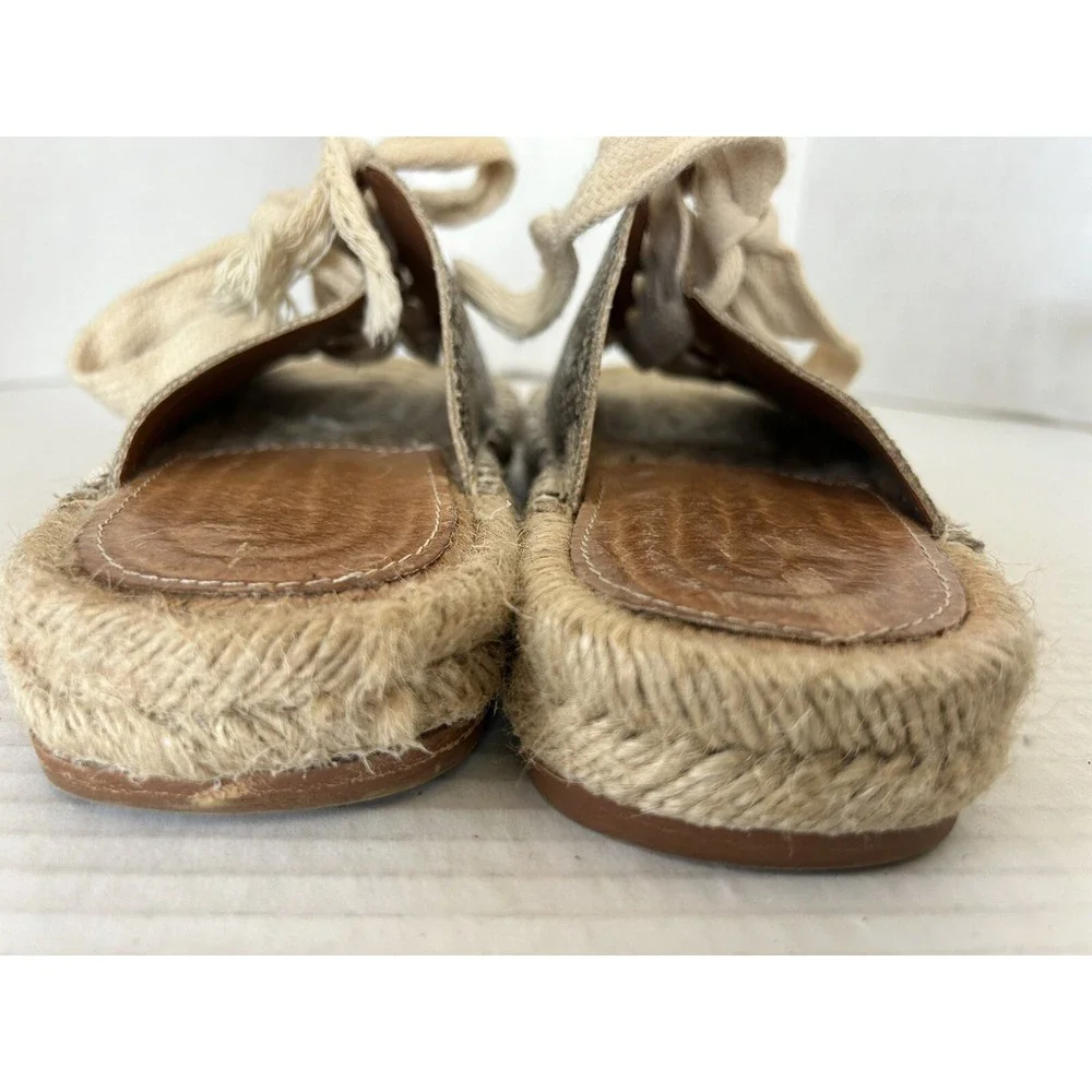 Mi.iM Animal Print Lace Up Espadrilles Sandals Slides Women's size 8